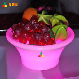 科技點亮生活 工廠直銷遙控變色LED發光果盤，婚慶家居新寵
